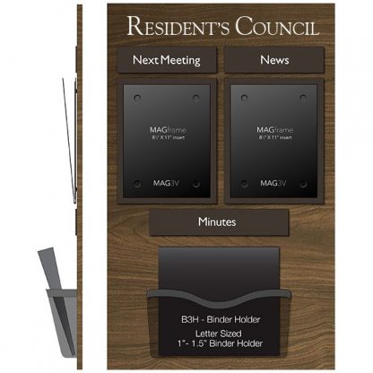 Resident Council Board MAGFrames with Titles and Holder for Meeting Minutes - Minutes
