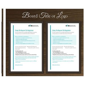 Two 11" X 17" TABFrames with Header (for displaying Ontario RHRA regulatory poster) - Meter