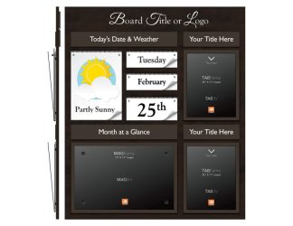 Date & Weather Board Featuring Two Portrait Letter MAGFrames and One Landscape Tabloid MAGFrame with Frame and Titles - Weather