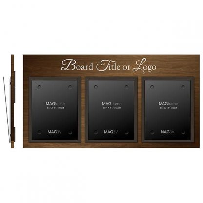 Triple Portrait Letter Fire-Rated MAGFrames with Frame and Board Titles - Bulletin Board