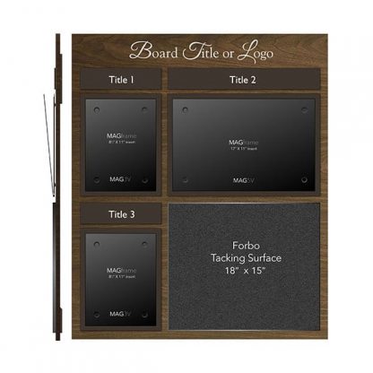 Double Portrait Letter MAGFrame and Titles with Landscape Tabloid MAGFrame and Tacking Surface - Product design