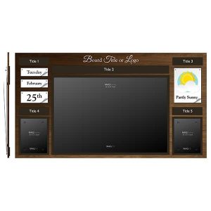 Date & Weather Board with a Single 24" x 36" MAGFrame and Double Portrait Letter MAGFrames with Titles - Weather