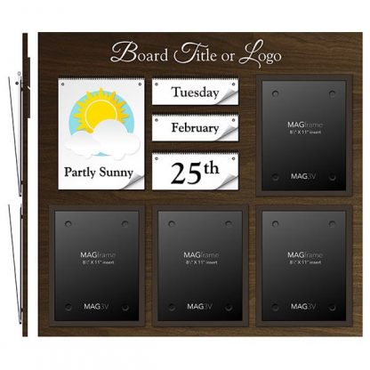 Date & Weather Board Featuring  Four Portrait Letter MAGFrames and a Header - Communication