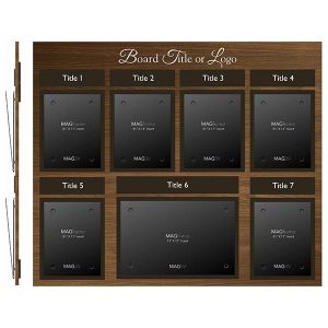 Six Portrait Letter MAGFrames with One Landscape Tabloid MAGFrame with Titles - Product design