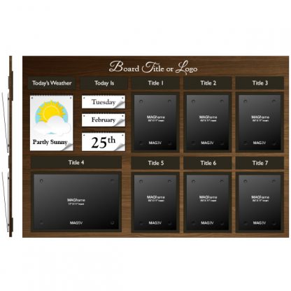 Date & Weather Board with Six Portrait MAGFrames and One Landscape Tabloid MAGFrame - Weather