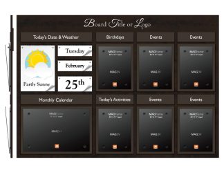 Date & Weather Board with Six Portrait MAGFrames and One Landscape Tabloid MAGFrame